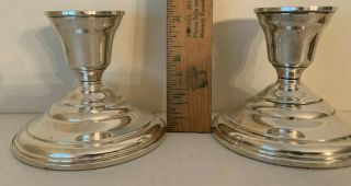 Sterling Weighted Candlestick Holders 3 1/4 Inch Set Of 2