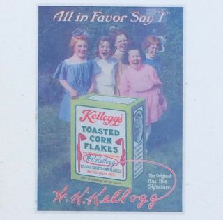 Early - 1900s Antique Framed Product Ad For Kellogg 