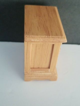 DOLL HOUSE MINIATURE WOOD OAK SIDE TABLE NIGHT STAND 3 DRAWERS VINTAGE 3