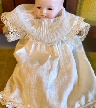 Antique White Cotton Dress For A 10” Character Baby Doll