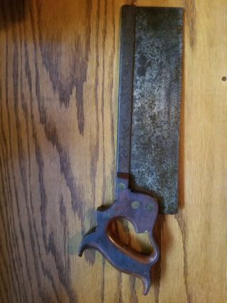 Vintage Richardson Brothers Back Saw Miter Dovetail 12” Steel Blade Rusty & Rare