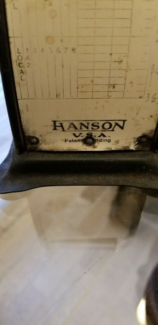 1934 Rare Vintage Hanson U.  S.  Postal Scale Domestic & Foreign Cost 3
