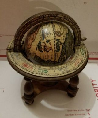 Vintage Small Globe With Astrological Signs