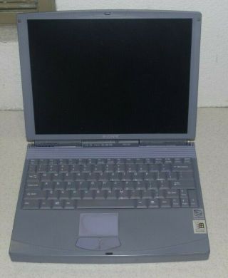 Rare Sony Vaio Pcg - 748 Laptop Pentium Mmx 266mhz 32mb Ram Floppy