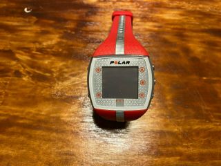 Rare Polar Ft7 Heart Rate Monitor Red And Silver No Strap Watch Only
