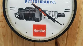 Rare Autolite Spark Plug Wall Clock Automotive Gas Oil Vintage Advertisement 3