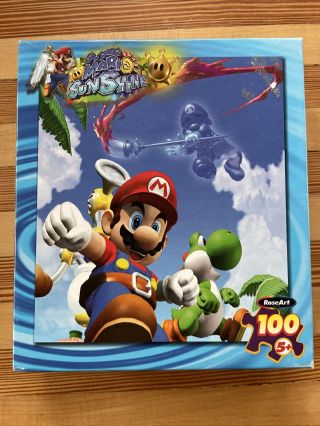 2003 Mario Sunshine 100 Piece Puzzle Roseart Rare Yoshi Scene - Complete