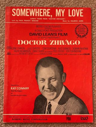 Somewhere My Love Vintage Sheet Music Lara ' s Theme Doctor Zhivago 1966 2