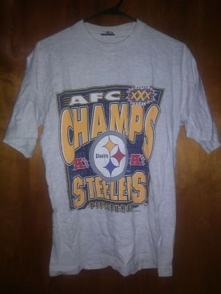 Vintage Rare Steelers 1996 Bowl Xxx Afc Champions T Shirt Size Large