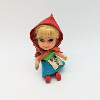 Vintage 1965 Liddle Kiddles Red Riding Hood Doll Mattel Clothes