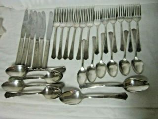 Vintage 30 Piece Silverware Valencia Silver Plate Set Knives Spoons Forks