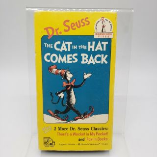 Dr.  Seuss The Cat In The Hat Comes Back Vhs Video Tape Fox Sock Wocket Rare Case