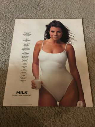 Vintage 1996 Yasmine Bleeth Got Milk? Poster Print Ad 1990s Baywatch Rare
