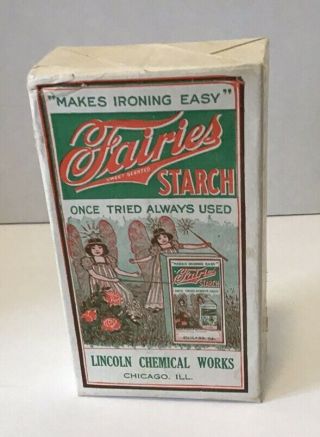 Rare Vintage “fairies Starch” Sample Box Lincoln Chemical Chicago
