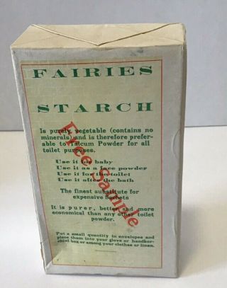 RARE VINTAGE “FAIRIES STARCH” SAMPLE BOX LINCOLN CHEMICAL CHICAGO 2