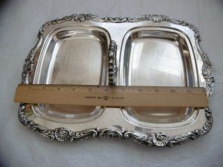 Silverplate Silver on Copper Divided Relish Tray Bonus Basket Nut Trinket Dish 3