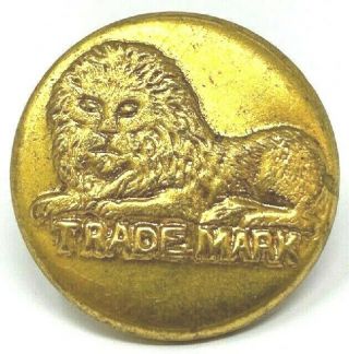 Vintage Rare Mgm Trade Mark Lion Clothing Button Old Orig Brass Embossed 3/4 "