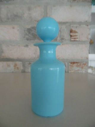 Vintage Blue Milk Glass,  Perfume Bottle Rare.