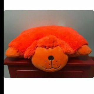 Pillow Pets Neon Plush Orange Puppy Dog Large Stuffed Animal Toy Gift 18 " Rare