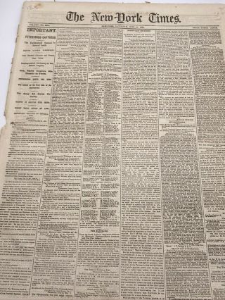 Antique Newspaper June 18 1864 The York Times Civil War General Grant Mov 