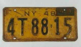 Rare - Vintage - 1948 York License Plate - Tag - All Paint