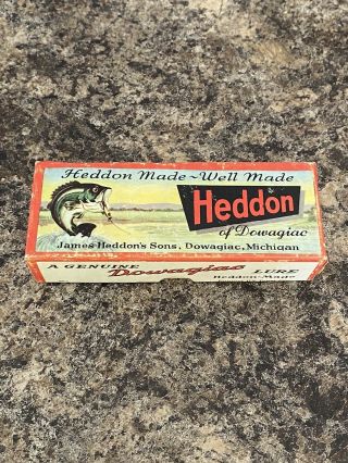 Vintage Heddon Dowagiac Minnow Fishing Lure Box 150 Rainbow