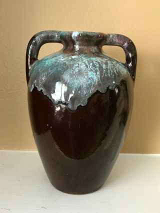 Rare - Antique Brown Glazed Art Pottery Vase Hand Mark " Made In France 316b " 6.  5 " H
