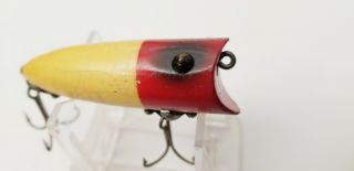 Wooden Heddon Baby Lucky 13 Red Head Tack Eye