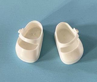 Vintage Doll Clothes: Orig.  Muffie " No Heel " White Shoes Fit Vogue Ginny Ginger