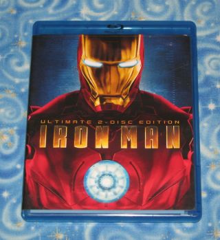 Rare Iron Man Ultimate 2 Disc Edition Blu Ray Disc Set Marvel Mcu