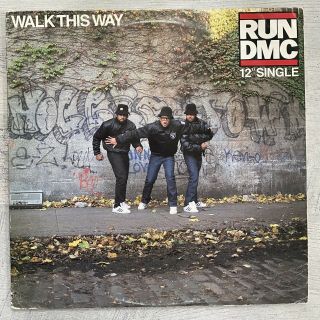 Run Dmc - Walk This Way Record 12 " Single Vinyl Very Rare Pro - 7112 1986 Vg,