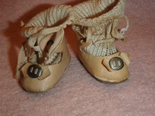 Vtg Antique Oilcloth Doll Shoes & Socks Dionne Quints Shirley Temple 30s