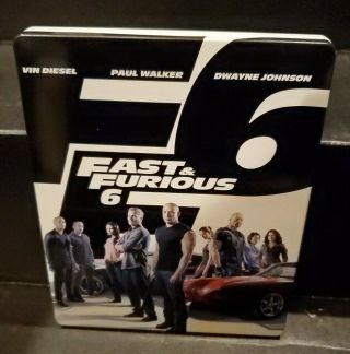 Rare Fast & Furious 6 Blu - Ray & Dvd Steelbook Vin Diesel Paul Walker