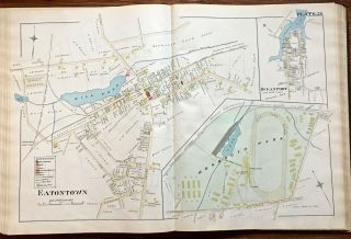 1889 Map Eatontown - Monmouth Park - Oceanport Chester Wolverton 