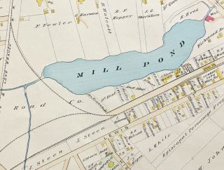 1889 Map EATONTOWN - MONMOUTH PARK - OCEANPORT Chester Wolverton ' s Atlas 2