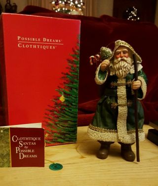Possible Dreams Clothtiques Santa With Staff 7 " High 714001 Rare Collectible