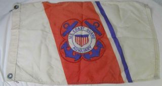 Vintage U.  S.  Coast Guard Auxiliary Flag - Red White & Blue Nylon 16 " X 24 " -