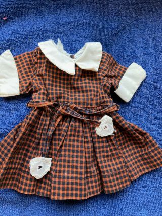 Vintage Tagged Terri Lee Checked Dress With Tie Belt