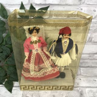 Vintage All Souvenir Greece Dolls Man & Woman Ethnic Traditional Cloths