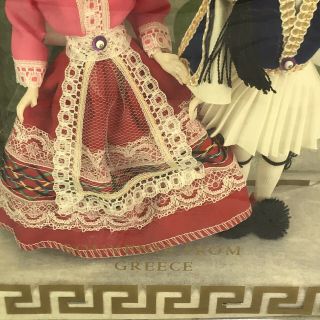 Vintage All Souvenir Greece Dolls Man & Woman Ethnic Traditional Cloths 3