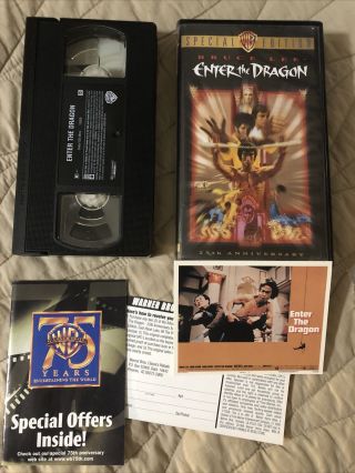 Rare Bruce Lee Enter The Dragon Vhs 1998 Whv 25th Anniversary Special Edition Nm