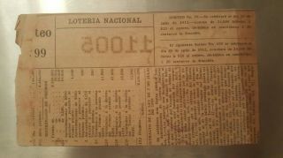 RARE 1912 & Antique Lottery Ticket/Loteria 11005 2