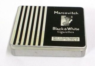 Very Rare Early Tin Marcovitch Black & White Cigarettes Made For Air France