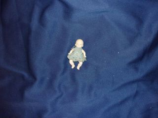 Vintage Penny Doll Bisque Girl With Knit Dress And Diaper