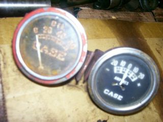 Vintage Ji Case Sc - Dc Tractor - Oil Pressure & Amp Gauge