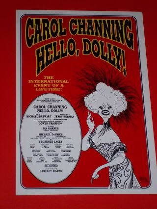 Hello Dolly,  Rare 1995 Pre - Broadway Revival Flyer,  Carol Channing,  Philadelphia