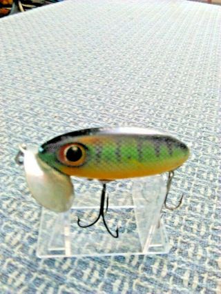 Old Lure Vintage Jitterbug Yellow Belly Green Scale And Black Colored Pat.  Pend.