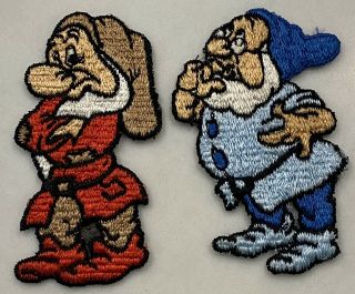 Rare Vintage Walt Disney Snow White Seven Dwarfs Doc And Grumpy Patch
