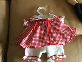 Cabbage Patch Kids Clothes Vintage Doll Outfit Red And White Check Cute