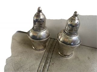Vintage Sterling Silver Salt And Pepper Shakers With Glass Liners